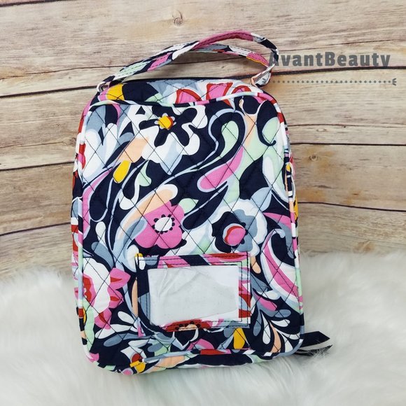 Vera Bradley Set Essential Backpack Mod Paisley Pink Cotton Bookbag Lunch Bunch - Picture 8 of 16